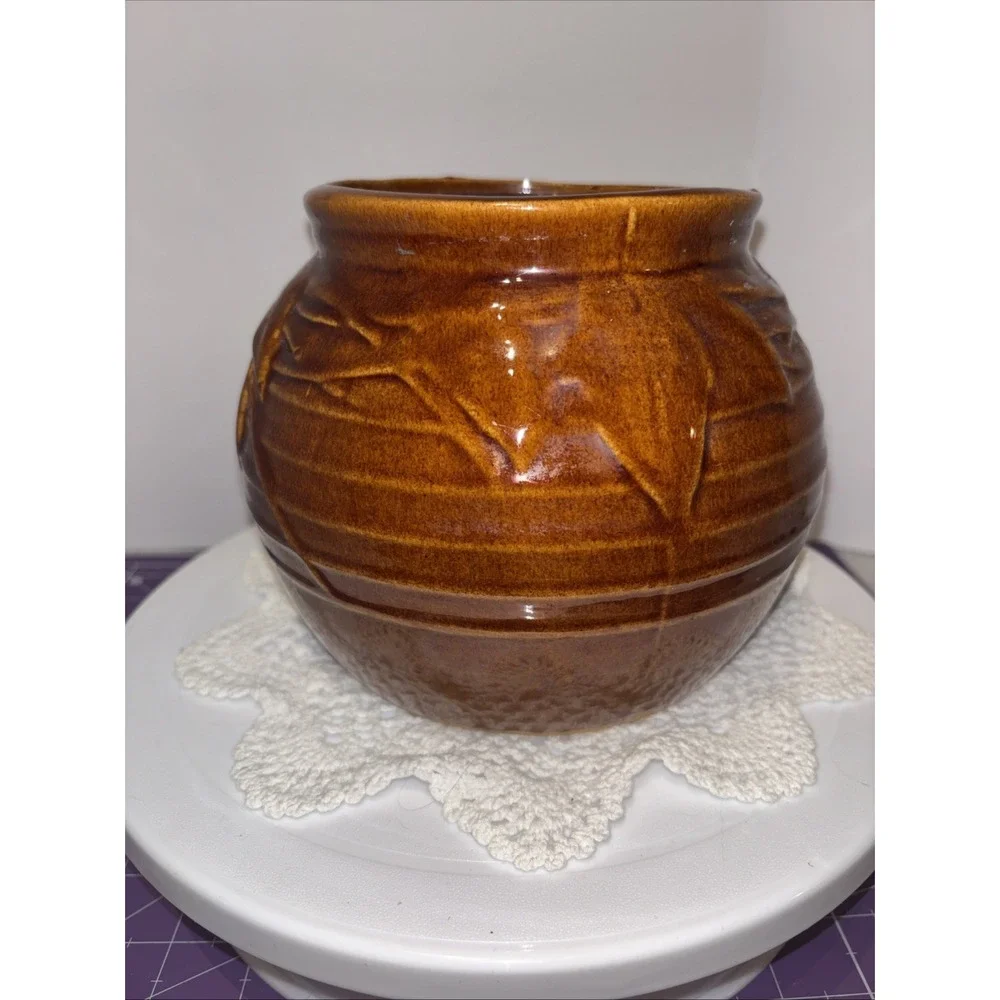 Vintage McCoy Pottery Co. Brown Glazed Bean Pot no Lid
